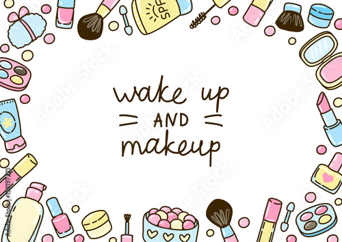 Cute makeup frame for Your design