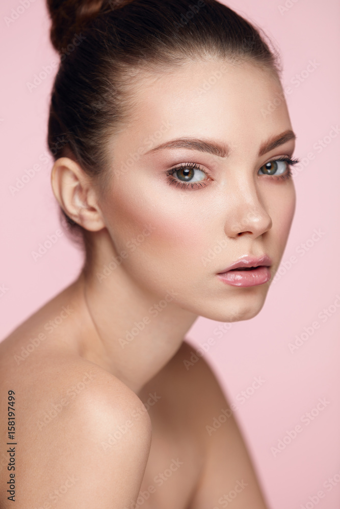 Beauty Woman Face. Close Up Beautiful Female Model With Makeup Beauty Woman Face. Close Up Beautiful Female Model With Makeup