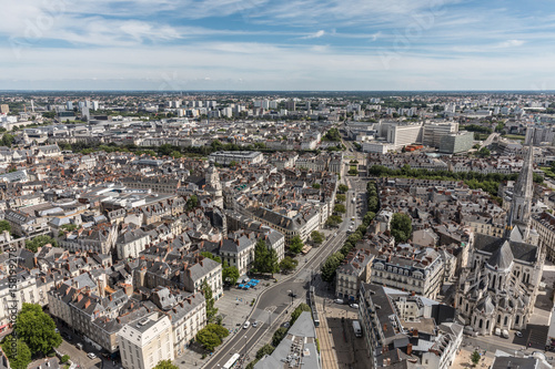 Vue aérienne du centre ville de Nantes © Thomas Pajot
