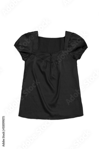 black satin blouse, isolated on white background