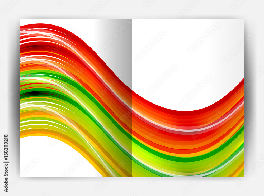 Business report cover template wave Business report cover template wave