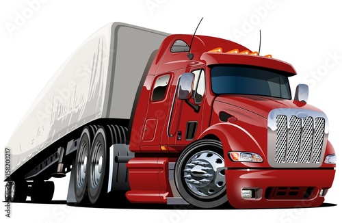 Cartoon semi truck