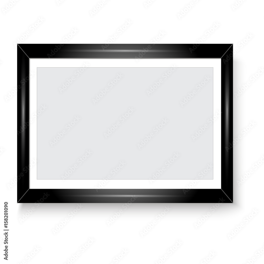 Glossy black picture frame for your presentations. Vector Glossy black picture frame for your presentations. Vector
