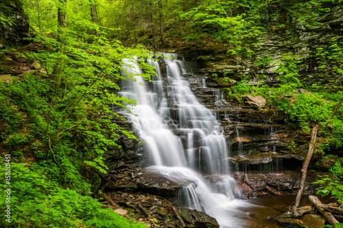 Waterfall at Ricketts Glen State Park  Pennsylvania.