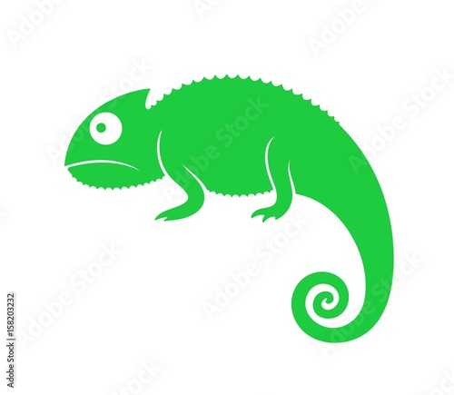 Green chameleon. Abstract chameleon on white background © oleg7799