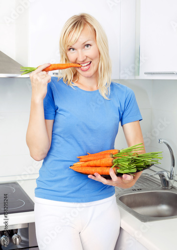 woman with carrot