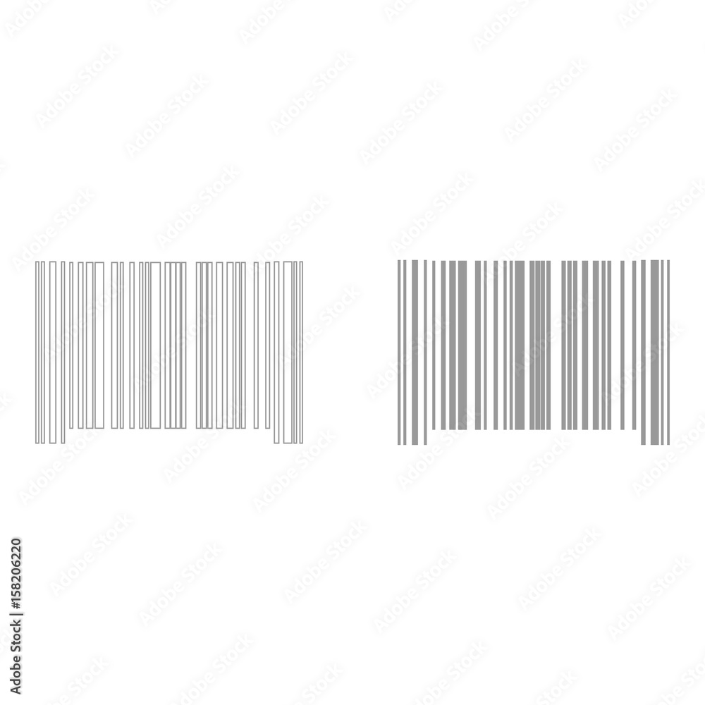 The barcode the grey color icon . The barcode the grey color icon .