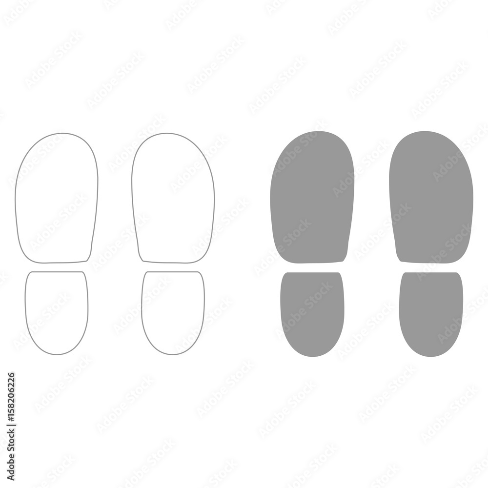Traces the heels of shoes the grey color icon . Traces the heels of shoes the grey color icon .
