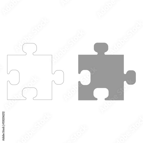 The puzzle the grey color icon .