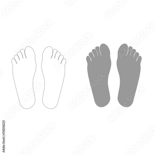 Footprint heel the grey color icon .