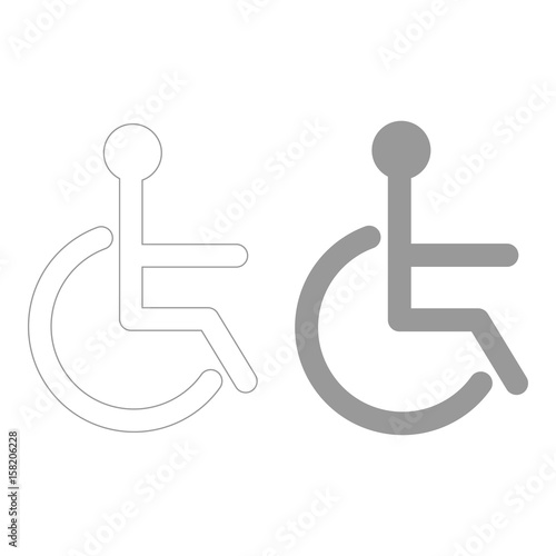 Sign of the disabled the grey color icon .