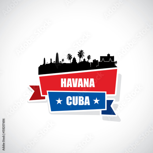 Havana skyline ribbon banner