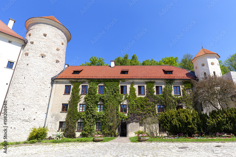 14th century defense Castle Pieskowa Skala , castle outbuilding,near Krakow, Poland.