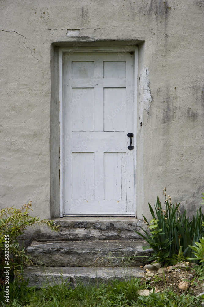 Old white door