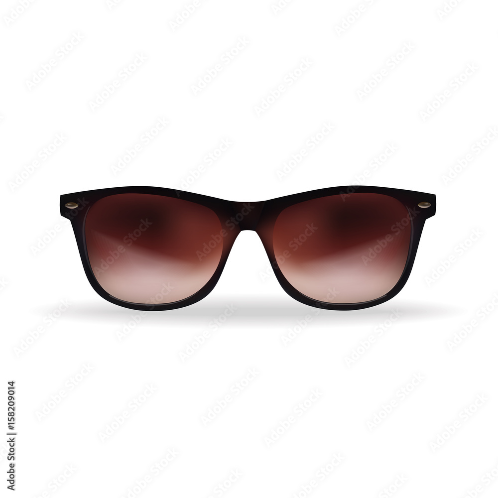 Sunglasses 3d realistic vector illustration. Isolated in white Sunglasses 3d realistic vector illustration. Isolated in white