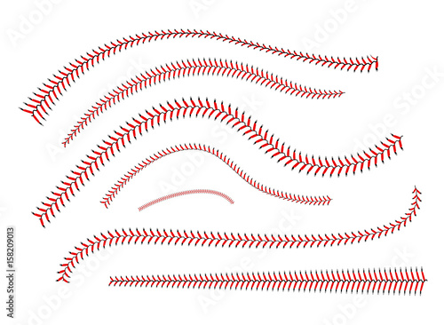 Lace from a baseball on a white background