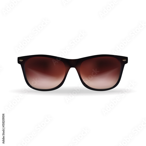 Sunglasses 3d realistic vector illustration. Isolated in white
