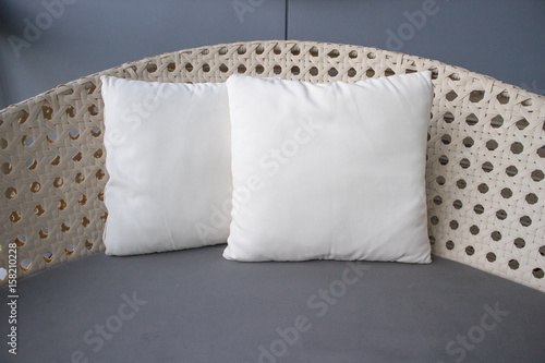 white pillow background decorated