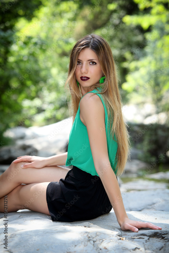 Beautiful girl on the nature