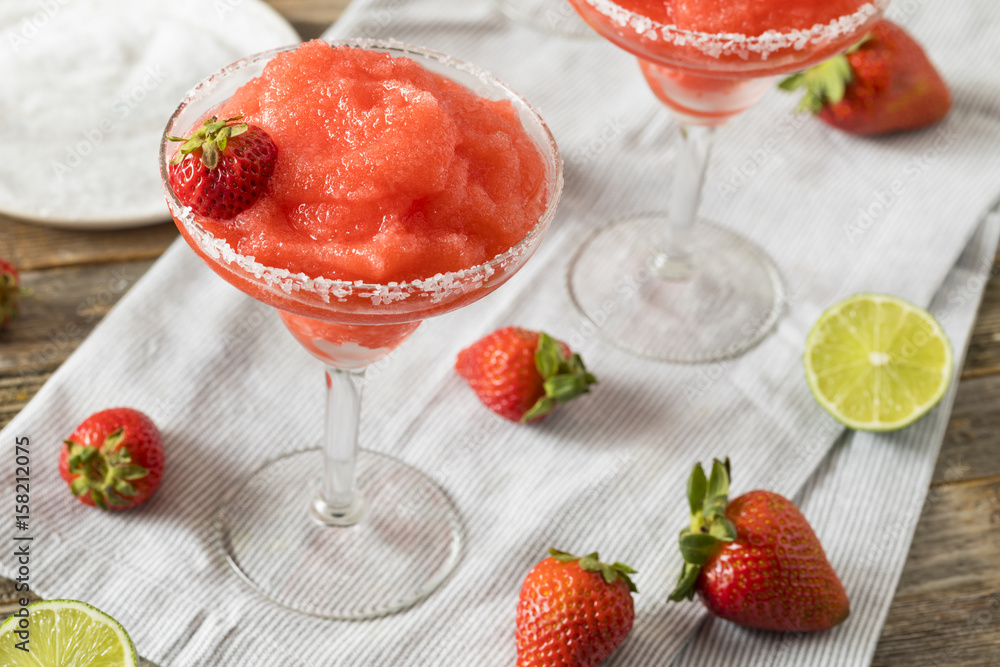 Homemade Red Frozen Strawberry Margarita Homemade Red Frozen Strawberry Margarita
