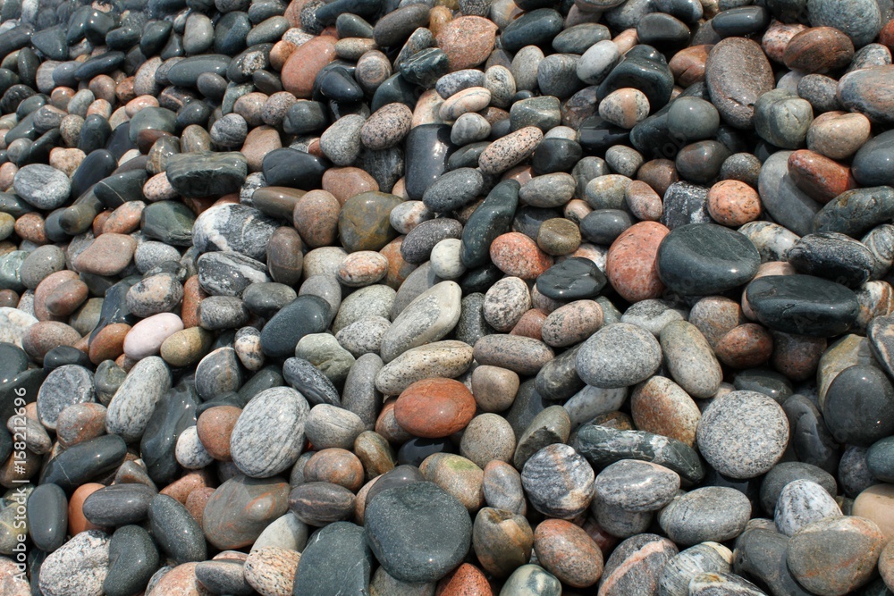 Pebble Beach - wet pebbles