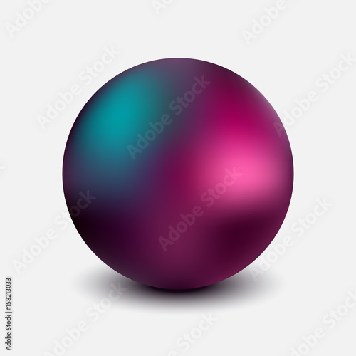 Metallic sphere, realistic vector illustration