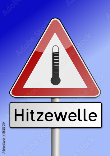Temperaturschild Hitzewelle