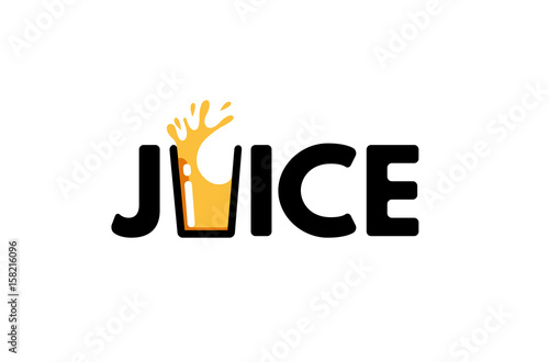 Juice Typography Letter Logo Design Illustration