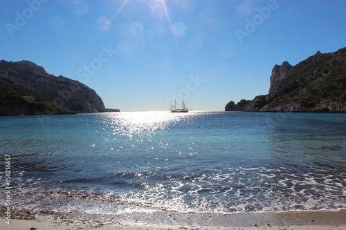 Segelschiff an der französische Küste photo