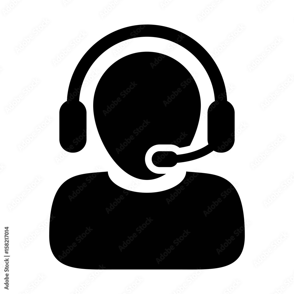 Customer Care Service and Support Icon - Flat Vector Person Avatar With Headphone for Helpline in Glyph Pictogram Symbol illustration Customer Care Service and Support Icon - Flat Vector Person Avatar With Headphone for Helpline in Glyph Pictogram Symbol illustration