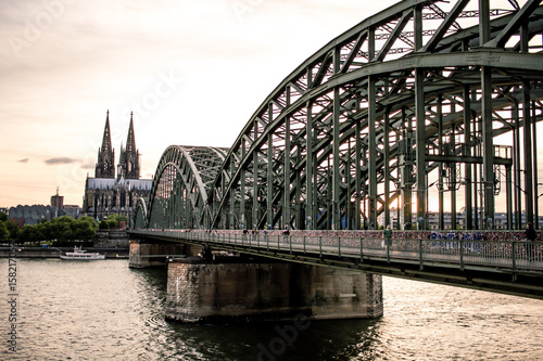 Cologne Köln German city, Cologne Cathedral, Rhine River, Hohenzollern Bridge © Мария Тихонова
