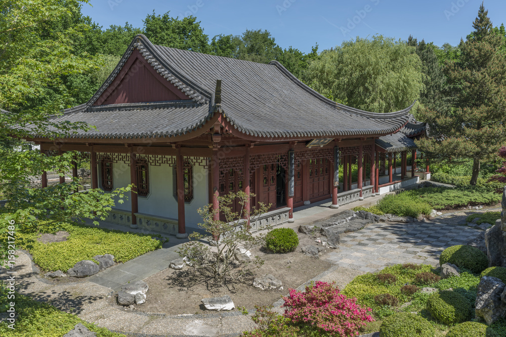 chinese building in nice garden