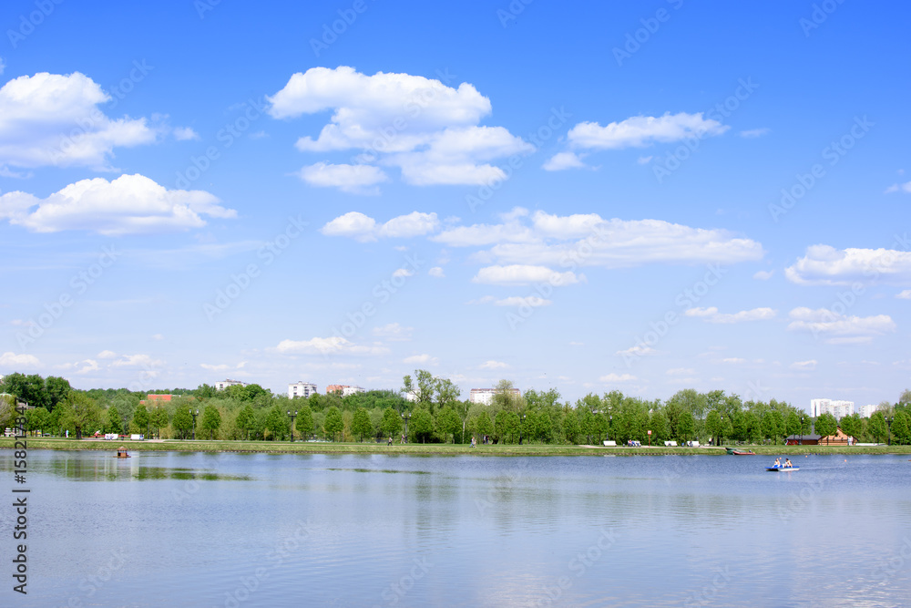 Country park with a beautiful landscape and a lake