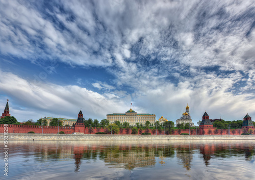 View of the Kremlin and the Kremlin embankment. Moscow, Russia.