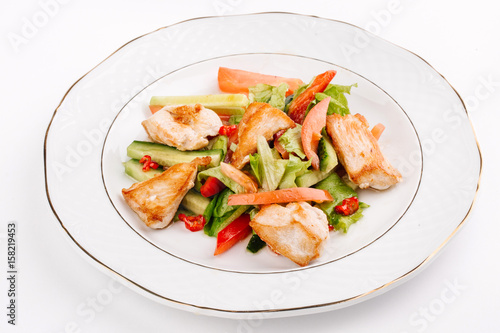 Roast chicken fillet and vegetables