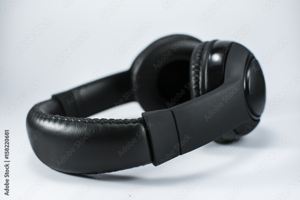 Beautiful headphones Isolated on white background. Sound music earphone. Stereo volume equipment object. Audio technology, gadgets, and music concept. Beautiful headphones Isolated on white background. Sound music earphone. Stereo volume equipment object. Audio technology, gadgets, and music concept.