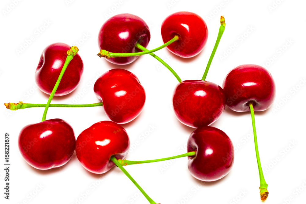 cherries isolated on the white background cherries isolated on the white background