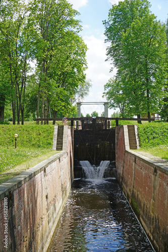 Gateways sluice (locks) on the Augustow Canal, Poland, Belarus. It is under the protection of UNESCO