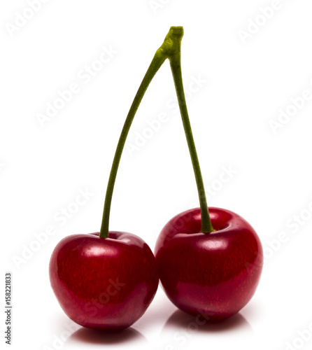 cherries isolated on the white background