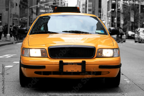 Taxi, retro car yellow color on the road © Zarya Maxim