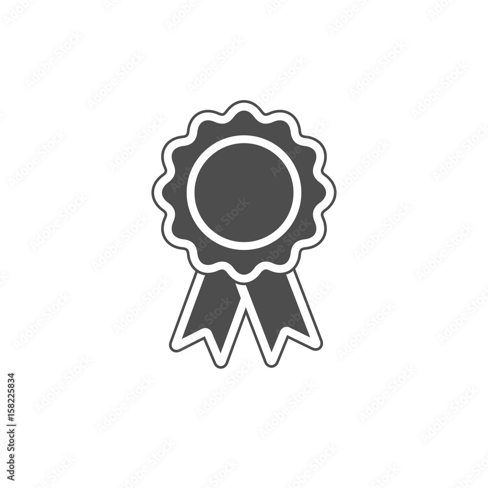 White and gray award icon isolated on white background White and gray award icon isolated on white background