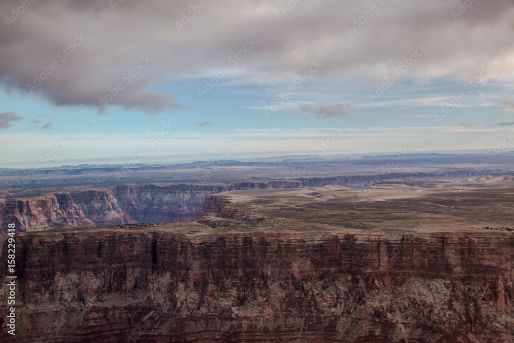 View over the north rim in grand canyon from the helicopter