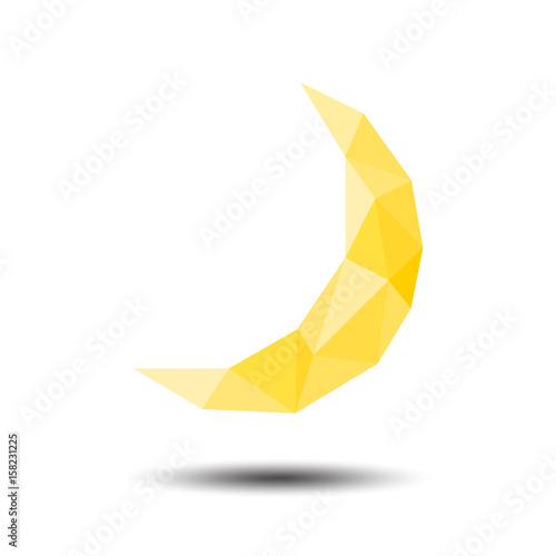 Polygon Moon Icon on white background