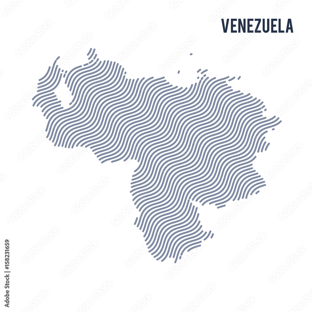 Vector abstract wave map of Venezuela isolated on a white background. Vector abstract wave map of Venezuela isolated on a white background.