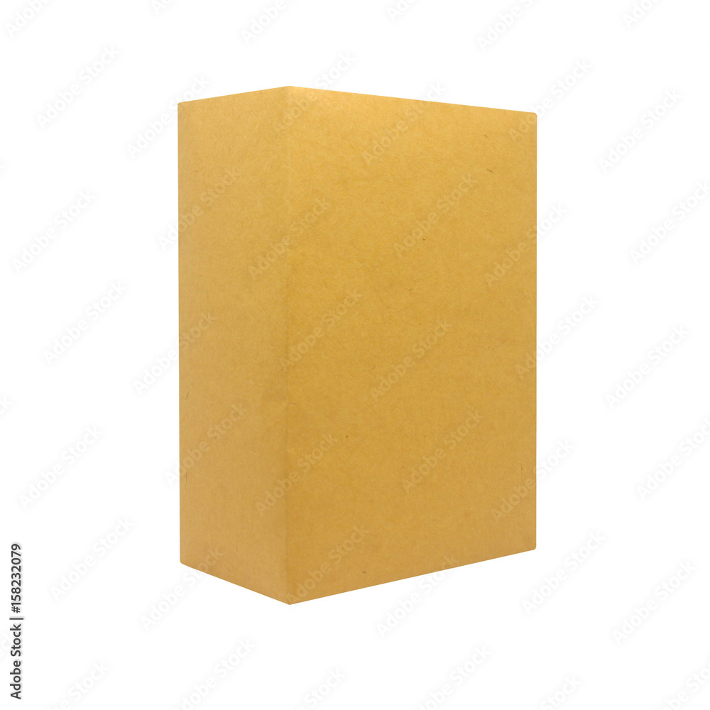 brown box isolated on a white background. side view brown box isolated on a white background. side view