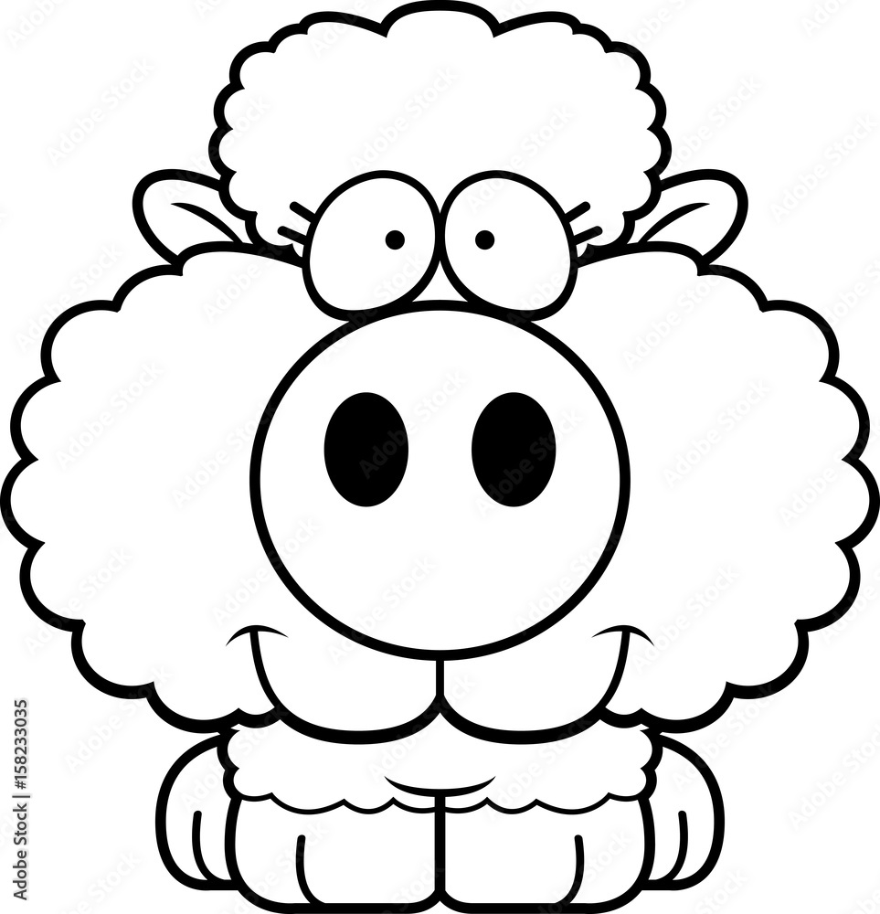 Fototapeta premium Cartoon Lamb Smiling