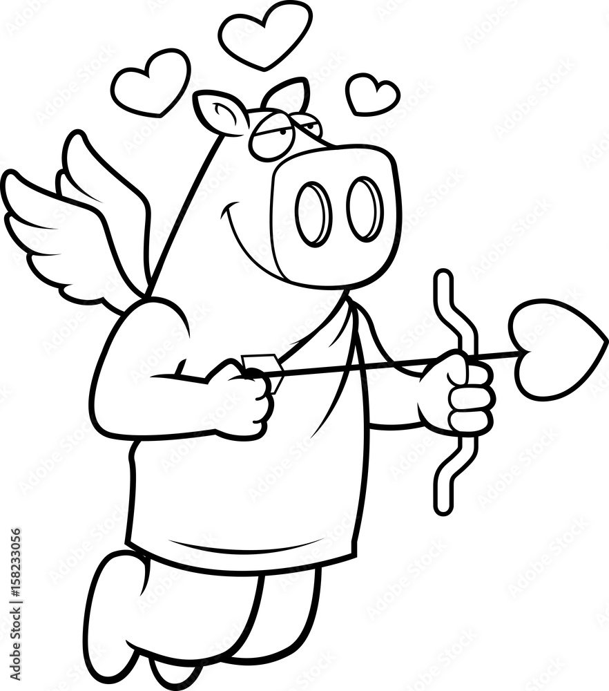 Obraz premium Cupid Pig