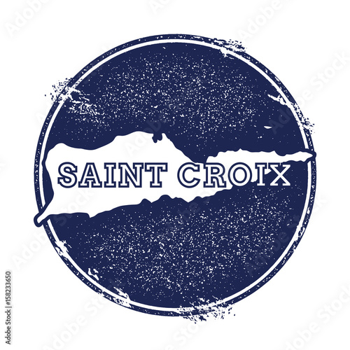 Saint Croix vector map. Grunge rubber stamp with the name and map of island, vector illustration. Can be used as insignia, logotype, label, sticker or badge.