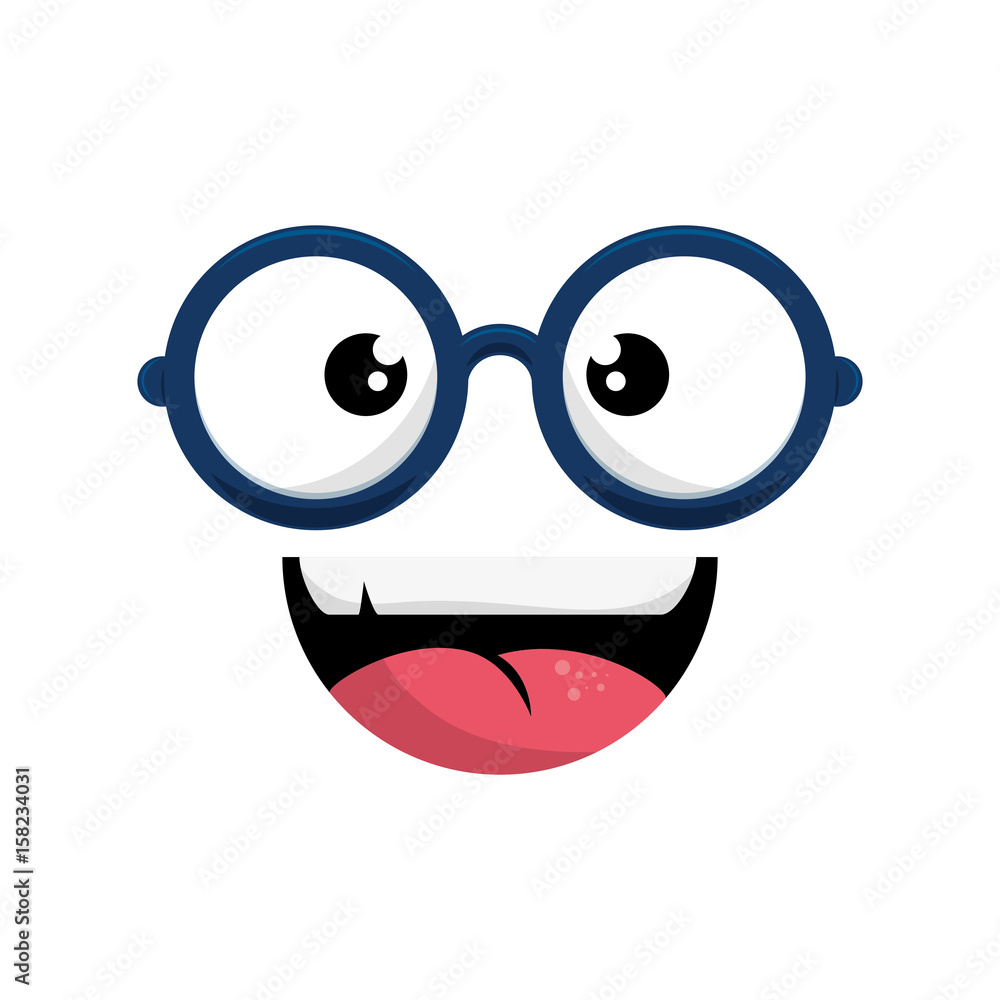 comic face with glasses icon over white background. colorful design vector illustration comic face with glasses icon over white background. colorful design vector illustration