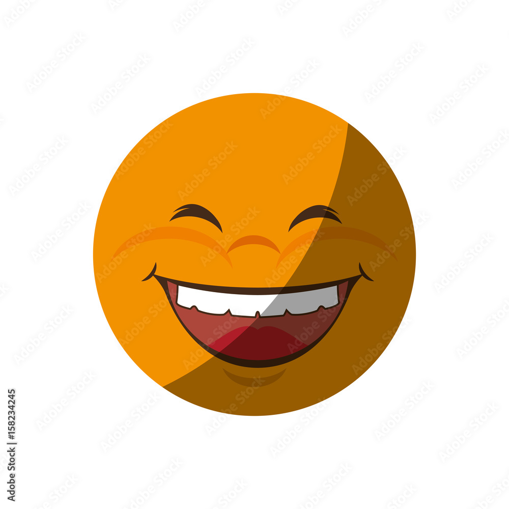Fototapeta premium cartoon happy face icon over white background. colorful design. vector illustration